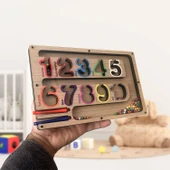TİNEKE  Manyetik Eğitici Renkli Sayma ve Eşleştirme Labirenti Eğitim Oyuncağı - Ahşap Montessori Oyunu SAYI thumbnail 4