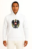 Kapüşonlu Avusturya Arması Ulusal Arması Göğüs Baskılı Unisex Sweatshirt thumbnail 7
