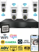 O-KM PRIME 8 Kameralı WİFİ Kablosuz Güvenlik Kamerası Seti NVR Kayıt Cihazı (256GB SSD Dahil) thumbnail 1