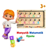 TİNEKE  Manyetik Eğitici Renkli Sayma ve Eşleştirme Labirenti Eğitim Oyuncağı Ahşap Montessori Oyunu Dinozor thumbnail 1