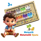 TİNEKE  Manyetik Eğitici Renkli Sayma ve Eşleştirme Labirenti Eğitim Oyuncağı - Ahşap Montessori Oyunu Kova thumbnail 4