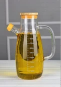 Thn 2 li bambu kapaklı cam yağlık sirkelik 1000 ml. cam sürahi thumbnail 4
