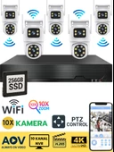O-KM PRIME 10 Kameralı WİFİ Kablosuz Güvenlik Kamerası Seti NVR Kayıt Cihazı (256GB SSD Dahil) thumbnail 1