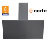 NARTE -H20090SX 90 CM Gri Cam Inox Çıtalı Eğimli Davlumbaz - 6 YIL GARANTİLİ thumbnail 1