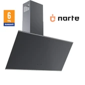 NARTE -H20090SX 90 CM Gri Cam Inox Çıtalı Eğimli Davlumbaz - 6 YIL GARANTİLİ thumbnail 3