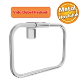Metal Havluluk Sağlam Vidalı Krom Renk Aparat Banyo Mutfak Lavabo Havlu Standı Paslanmaz thumbnail 2