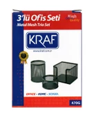 Kraf Perfore 3lü Ofis Seti Siyah 470G - 1