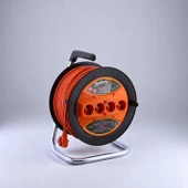Uzatma Kablosu Makaralı CCA 3x1.5 mm 35 Metre Plastik Seyyar Makara Termal Sigortalı 4 Prizli Monofaze thumbnail 5