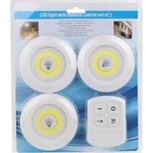 Uzaktan Kumandalı Yapışkanlı Kablosuz Pilli LED 3’lü (5358) thumbnail 2