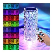Kristal Elmas Masa Lambası 16 Renk USB Şarjlı Dokunmatik (5358) thumbnail 1