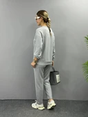 MDB Kadın Uzun Kollu Bisiklet Yaka Viskon Iki Iplik Bluz Ve Pantolon Ikili Takım thumbnail 4