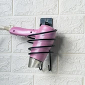 Kendiliğinden Yapışkanlı Siyah Paslanmaz Metal Fön Makinesi Askısı Saç Kurutma Makinesi Tutacağı (5365) thumbnail 2