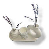 4lü set Dalgalı ve yuvarlak vazo çiçekçi kız kokulu mum thumbnail 2