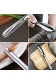 Balık Pulu Temizleyici Soyucu Kolay Balık Pul Derisi Temizleme Soyma Fırçası Bıçağı Çelik 23x3.5 cm thumbnail 6