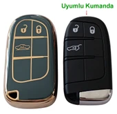 Egea Cross 500 Jeep Dodge Chrysler Uyumlu Smart Kumanda Anahtar Kılıfı Oto Anahtarlık Turkuaz Gold thumbnail 4