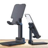 Masaüstü Telefon Tutucu Tablet Standı 2 Kademeli Katlanır Uzunluk Ayarlı thumbnail 1