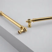 Mobilya Çekmece Mutfak Dolabı Dolap Kapak Kulpları Kulb Kulpu Metal Gold Altın Kulp 160 mm thumbnail 4