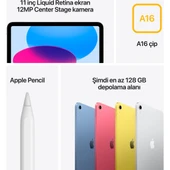 Apple iPad A16 11" 128 GB Wi-Fi Mavi Tablet (Apple Türkiye Garantili) thumbnail 7