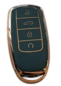 Chery Tiggo 7 Tiggo 8 Omoda 5 Uyumlu Smart Kumanda Anahtar Kılıfı Oto Anahtarlık Turkuaz Gold thumbnail 2