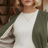 Kadın Nubuk 2'li Yelekli Takım - Bağlamalı - Haki thumbnail 3