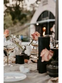 Silindir Mum 3'lü Kokulu Büyük Mum Dekoratif Mum Seti thumbnail 2