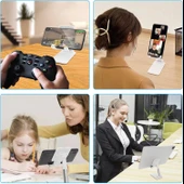 Masaüstü Telefon Tutucu Tablet Standı 2 Kademeli Katlanır Uzunluk Ayarlı thumbnail 5