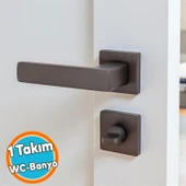 Wc Banyo Tipi Kapı Kolu Rozetli Sağ Sol İnox Titanyum Uygun Modern İç Kapı Kilitli 1 Takım thumbnail 1