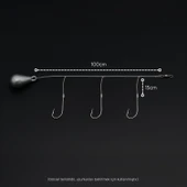 3 İğneli Kurşunlu Beden Takımı - Dip Beden Oltası - Fırdöndülü - 10 gr thumbnail 2