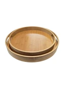 MyBru Yuvarlak Bambu Tepsi 2'li Set thumbnail 8