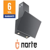 NARTE -H20060S 60 CM Gri Cam Inox Çıtalı Eğimli Davlumbaz - 6 YIL GARANTİLİ thumbnail 3