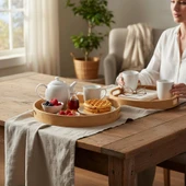 MyBru Oval Bambu Tepsi 2'li Set thumbnail 2