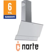 NARTE-H10060W 60CM BEYAZ CAM INOX CITALI ÇİFT CAMLI EĞİMLİ DAVLUMBAZ thumbnail 2