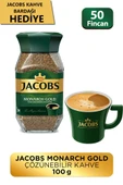 Jacobs Monarch Gold Granül Kahve Cam Kavanoz 100 gr (Kahve Bardağı Hediyeli) thumbnail 1