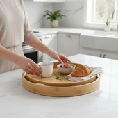 MyBru Oval Bambu Tepsi 2'li Set thumbnail 1