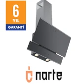 NARTE-H10060S 60CM GRİ CAM INOX CITALI ÇİFT CAMLI EĞİMLİ DAVLUMBAZ-6 YIL GARANTİLİ thumbnail 3