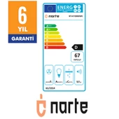 NARTE-H10060W 60CM BEYAZ CAM INOX CITALI ÇİFT CAMLI EĞİMLİ DAVLUMBAZ thumbnail 4