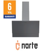NARTE-H10060S 60CM GRİ CAM INOX CITALI ÇİFT CAMLI EĞİMLİ DAVLUMBAZ-6 YIL GARANTİLİ thumbnail 1