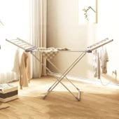 20 Bar Kanatlı Elektrikli Elbise Askısı Portatif İç Mekan Kurutmalık - Havlupan, Katlanır Elektrikli Kurutma Makinesi, X-ayak thumbnail 1