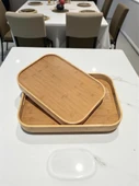 MyBru Dikdörtgen Bambu Tepsi 2'li Set thumbnail 4