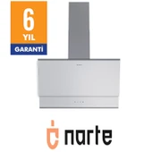 NARTE-H10060W 60CM BEYAZ CAM INOX CITALI ÇİFT CAMLI EĞİMLİ DAVLUMBAZ thumbnail 1