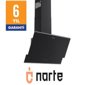 NARTE-H10060B 60CM SIYAHCAM INOX CITALI ÇİFT CAMLI EĞİMLİ DAVLUMBAZ thumbnail 3