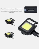 Şarjlı COB LED Anahtarlık Fener – 4 Modlu, Manyetik ve Katlanabilir Standlı thumbnail 3