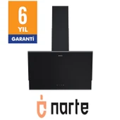 NARTE-H10060B 60CM SIYAHCAM INOX CITALI ÇİFT CAMLI EĞİMLİ DAVLUMBAZ thumbnail 2