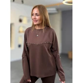 Lucky Life Lucky Life Kadın Inci Detay Modal Kumaş Ikili Takım thumbnail 2