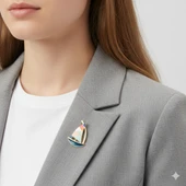 Rengarenk Yelkenli Broş thumbnail 2