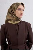 Çiçek Desenli Twill İpek Eşarp -2025/2026 -9409D thumbnail 6