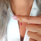 925 Ayar Gümüş Kırmızı Uğur Böceği Kolye thumbnail 3