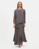 T25Y-6026 MISSDALIDA ÖN KISMI HAREKETLİ KESİM CUPRO TUNİK thumbnail 3