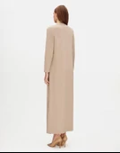 T25Y-4076 MISSDALIDA V YAKA TRİKO ASTARLI KETEN ELBİSE thumbnail 12