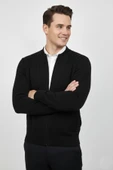 Erkek Hakim Yaka Astarlı Triko Fermuarlı Mont BGL-ST04832 thumbnail 4